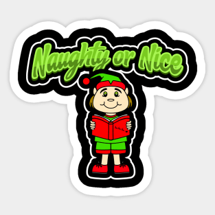 ELF Christmas Gift Naughty Or Nice Sticker